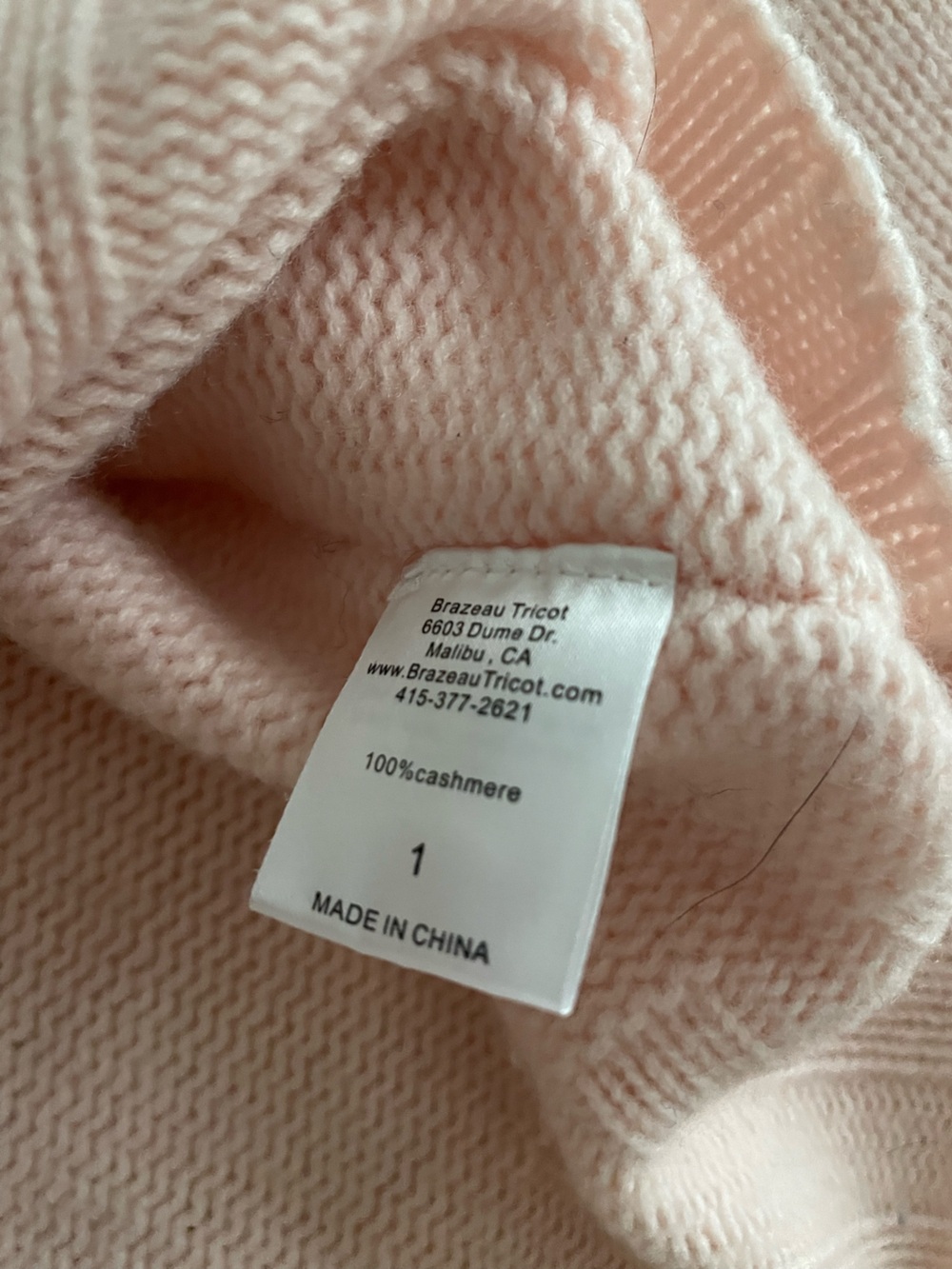 Brazeau Tricot Pale Pink Cashmere Sweater - Picture 4 of 7